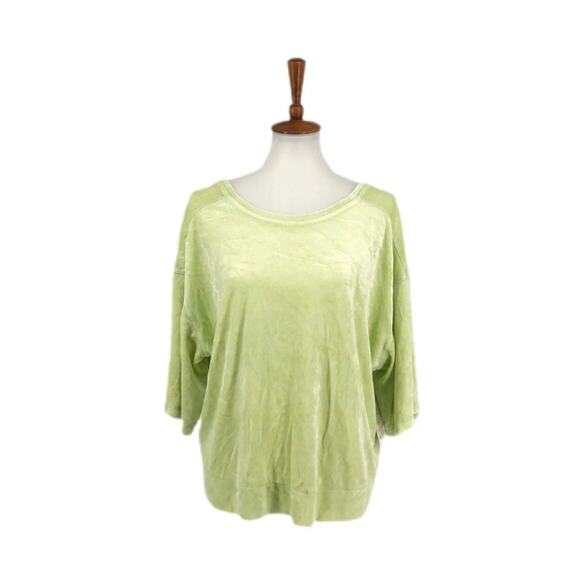 MSRP $68 We The Free Crushed Velvet Velour Green Low Back Top  XS-L QUICKSHIP - Picture 1 of 7